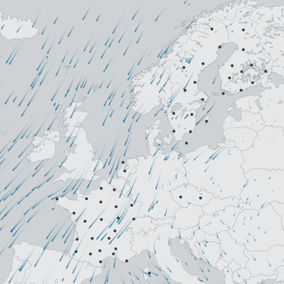 First attempt at visualizing the Western flyway with the bird migration flow visualization.